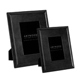 MENDOZA PLAIN  Photo frame  2-set leather black