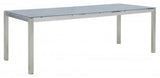 Venice matbord 92x220 rostfritt/grå glasskiva