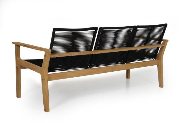 Agios 3-sits soffa teak/svart - Olson Möbler i Åkersberga