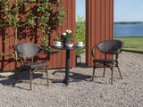 Äppelhed caféstol stapelbar svart/brun - Olson Möbler Åkersberga