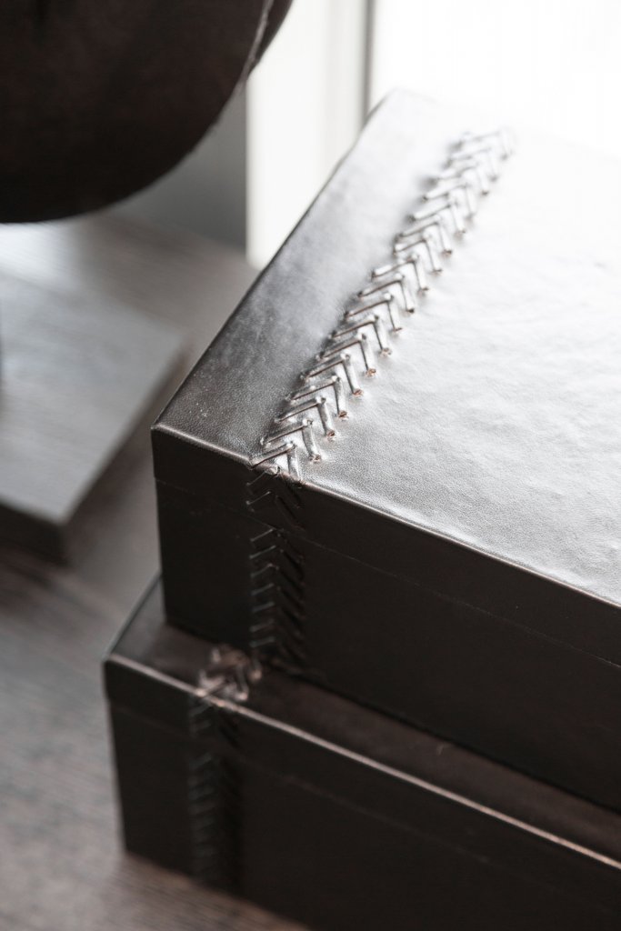 MENDOZA Box 3-set leather black - Olson Möbler i Åkersberga