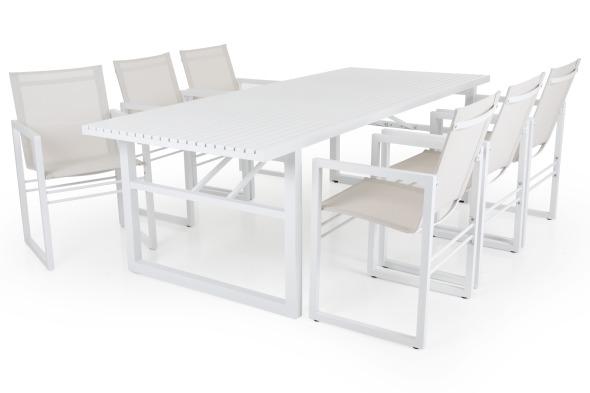 Vevi karmstol vit/vit aluminium - Olson Möbler i Åkersberga